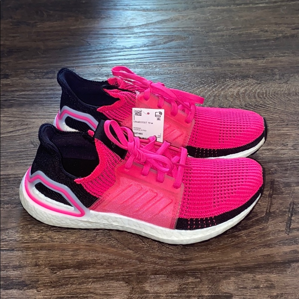 Adidas Ultraboost 19 Shock Pink Running Shoes 8.5B